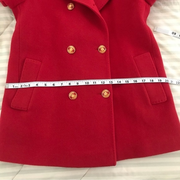 Vintage Fleurette Red Cashmere Double Breasted Peacoat Union Made S-M - Picture 11 of 17